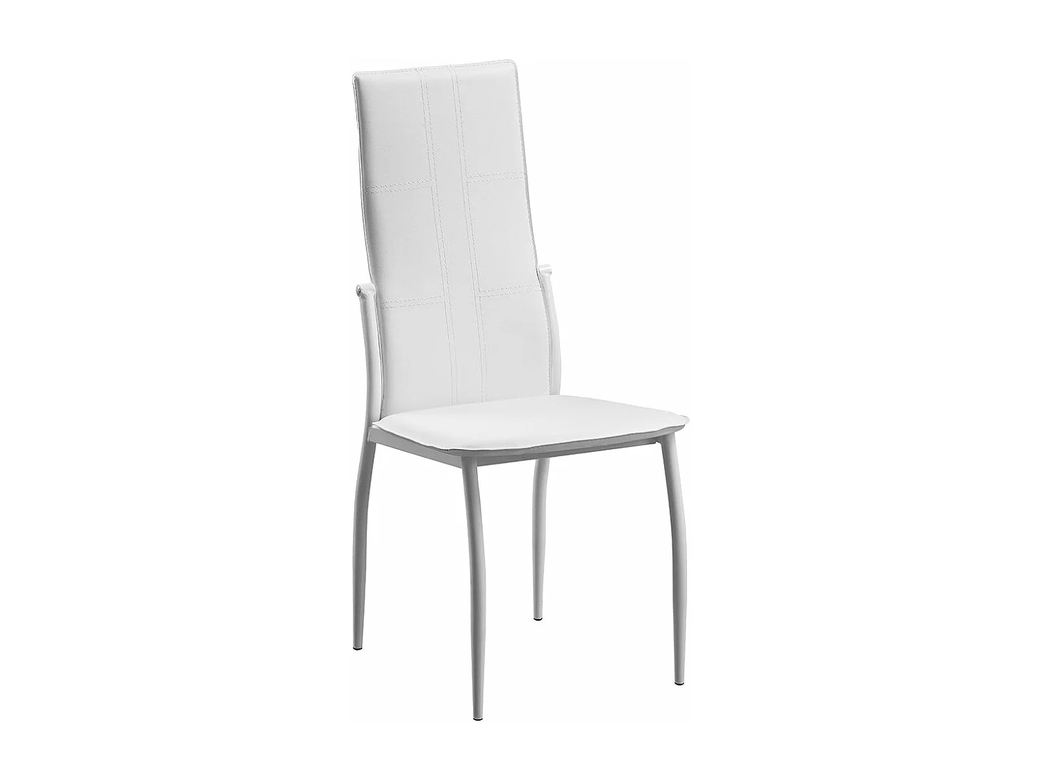 Silla de Comedor en Polipiel/Metal Blanco C-01, 6 unidades