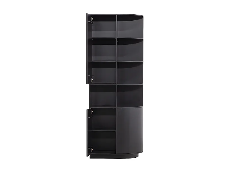 Armoire arrondie côté droit en bois noir certifié FSC BUCK