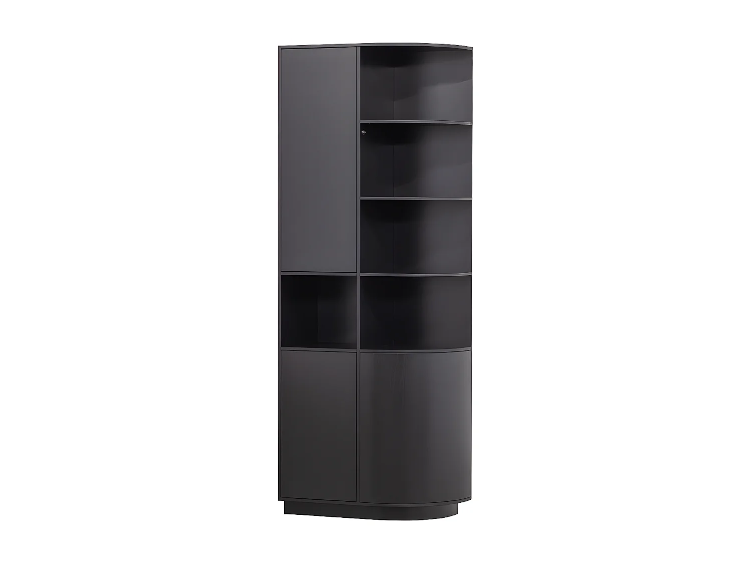 Armoire arrondie côté droit en bois noir certifié FSC BUCK