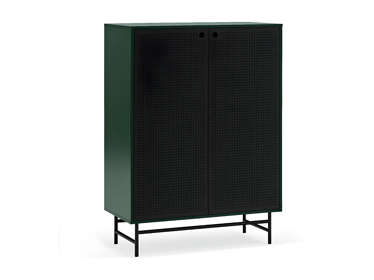 Buffet haut 2 portes en bois et métal perforé PUNTO