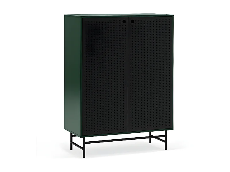 Buffet haut 2 portes en bois et métal perforé PUNTO