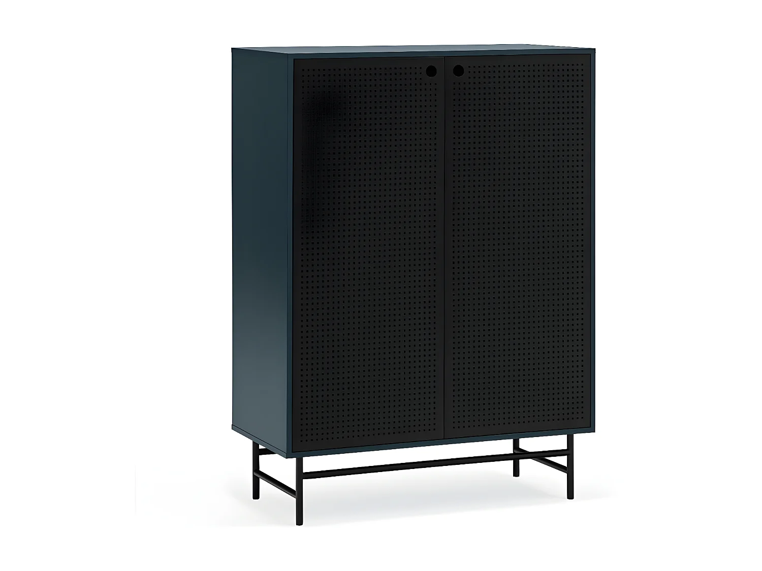 Buffet haut 2 portes en bois et métal perforé PUNTO