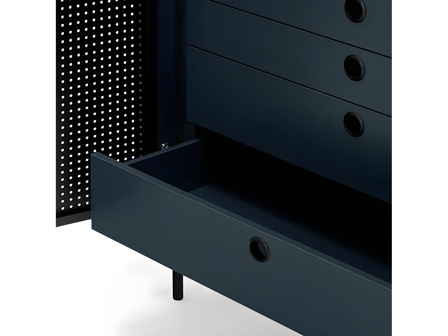 Buffet haut 2 portes en bois et métal perforé PUNTO