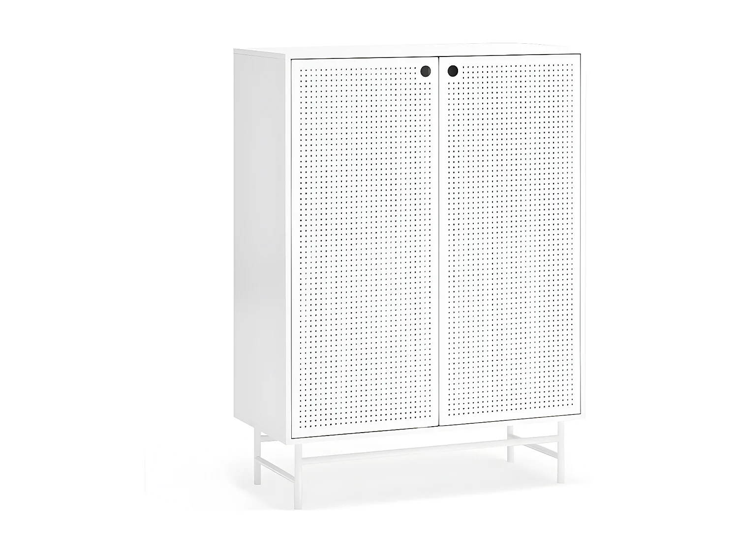 Buffet haut 2 portes en bois et métal perforé PUNTO