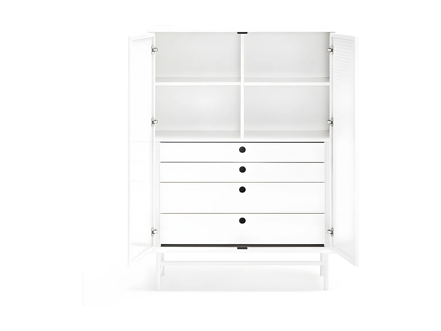 Buffet haut 2 portes en bois et métal perforé PUNTO