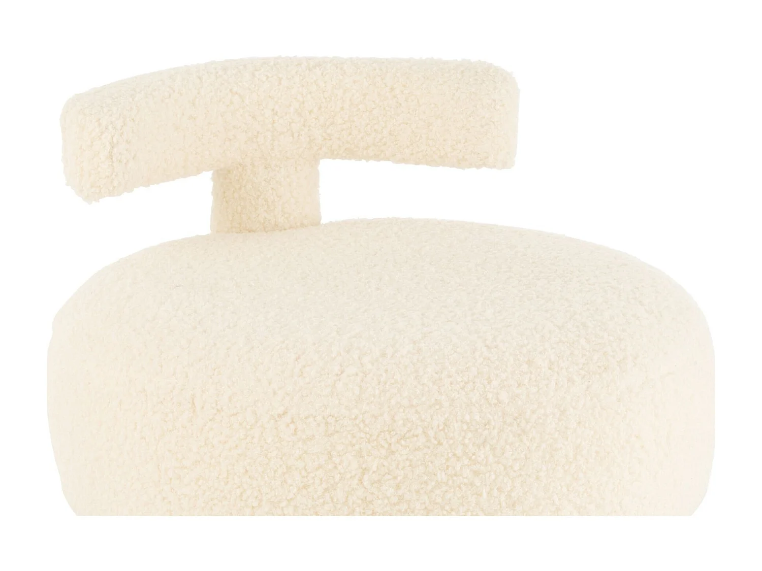 Puf redondo con respaldo en tejido bouclé