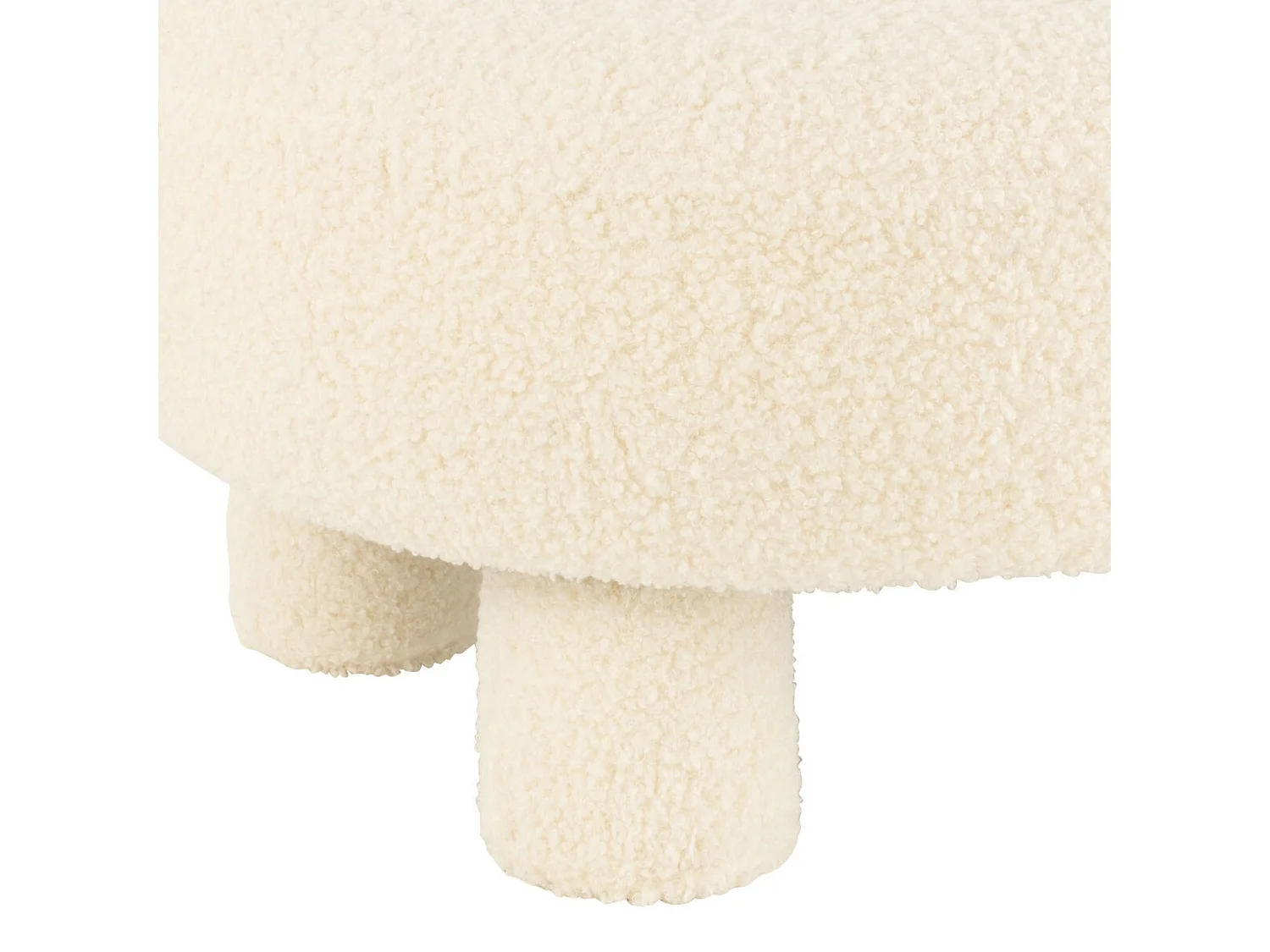 Puf redondo con respaldo en tejido bouclé