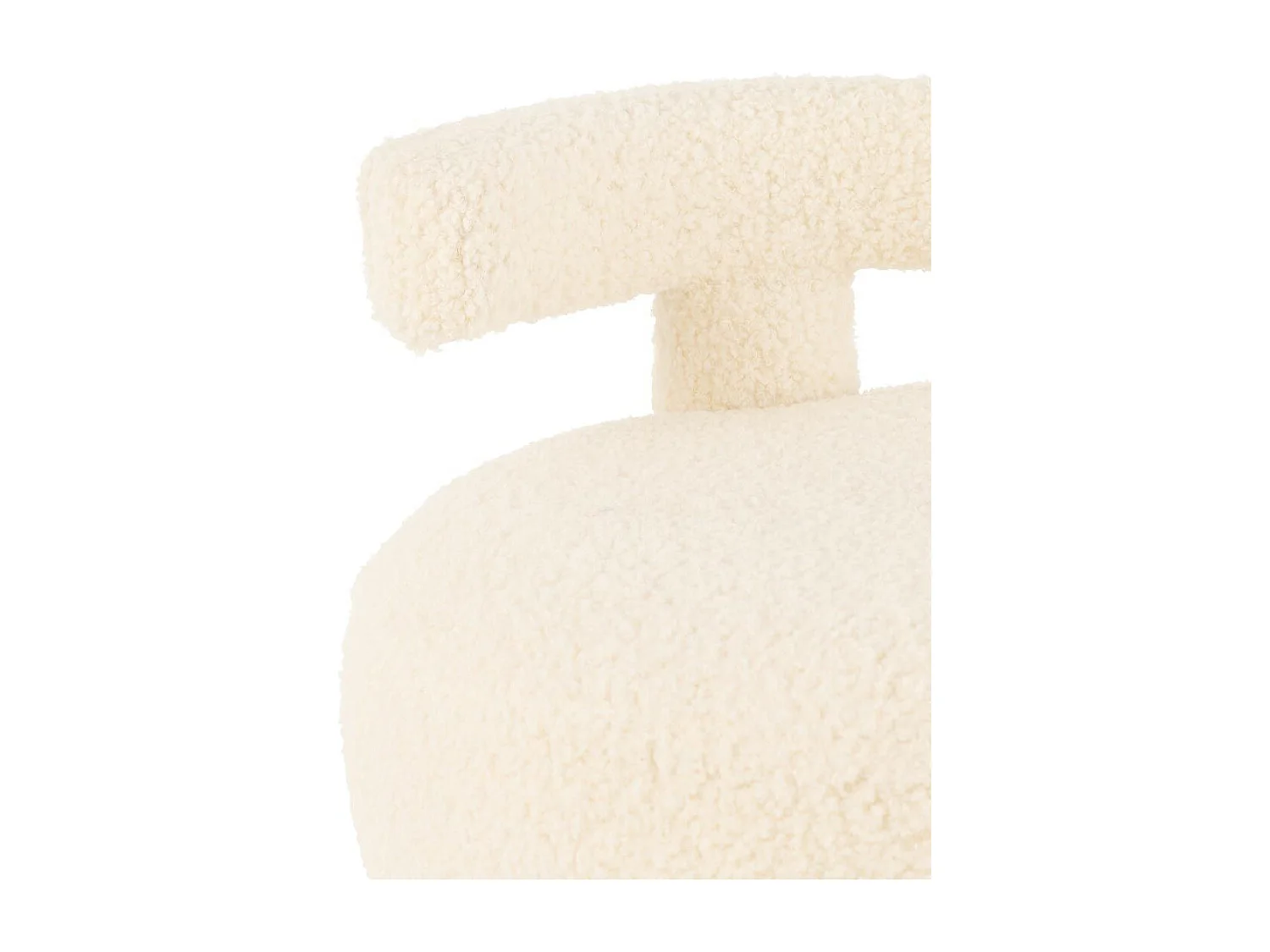 Pouf Design avec Dossier "Bouclette" 52cm Blanc