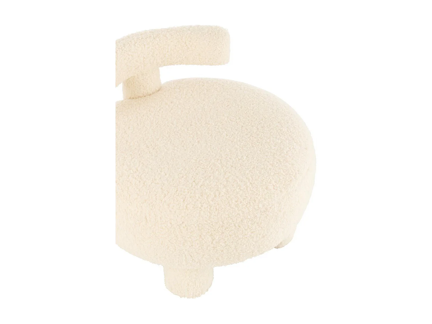 Pouf Design avec Dossier "Bouclette" 52cm Blanc