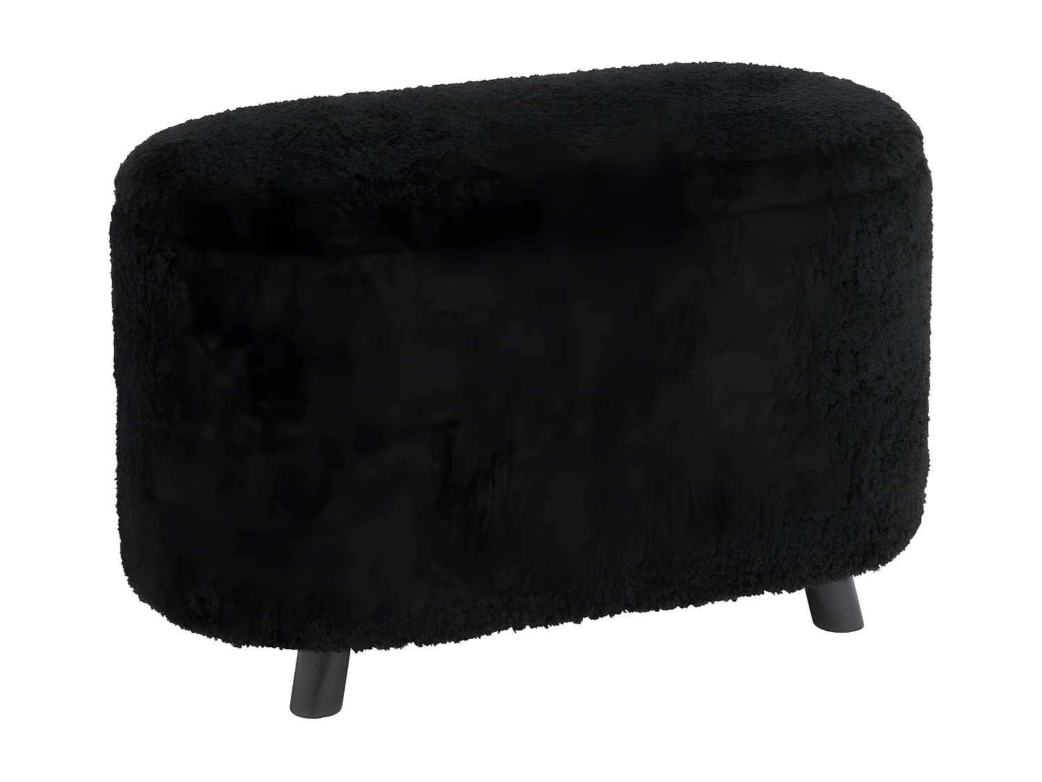 Pouf & Coffre de Rangement "Teddy" 80cm Noir