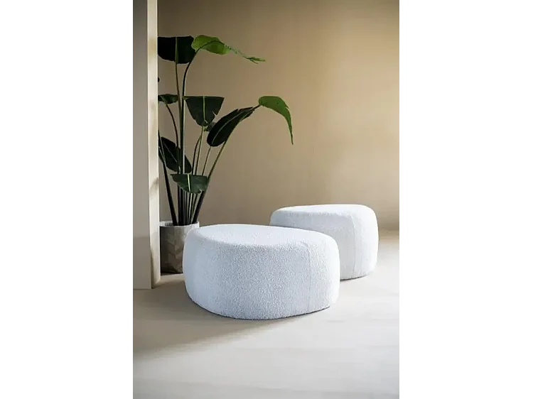 Poef Liby - Beige 90x70x35 cm - Groot en Comfortabel