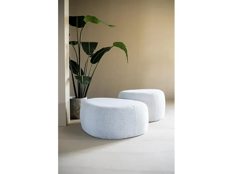 Pouf Liby - Beige - 70x48.5x42 cm - Petit modèle