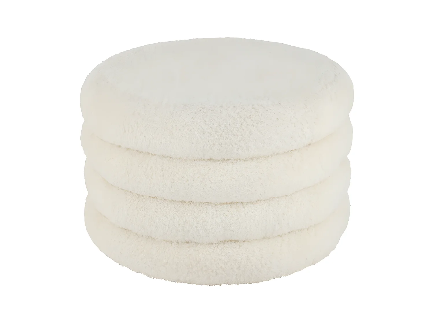 Pouf Rond Design "Teddy" 65cm Blanc