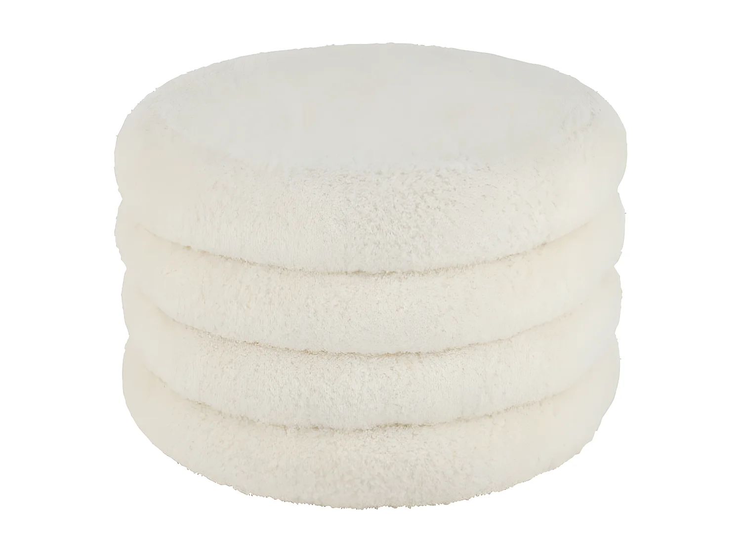 Pouf Rond Design "Teddy" 65cm Blanc