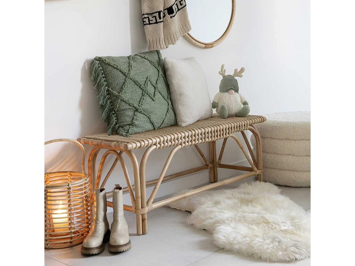 Pouf Rond Design "Teddy" 65cm Blanc