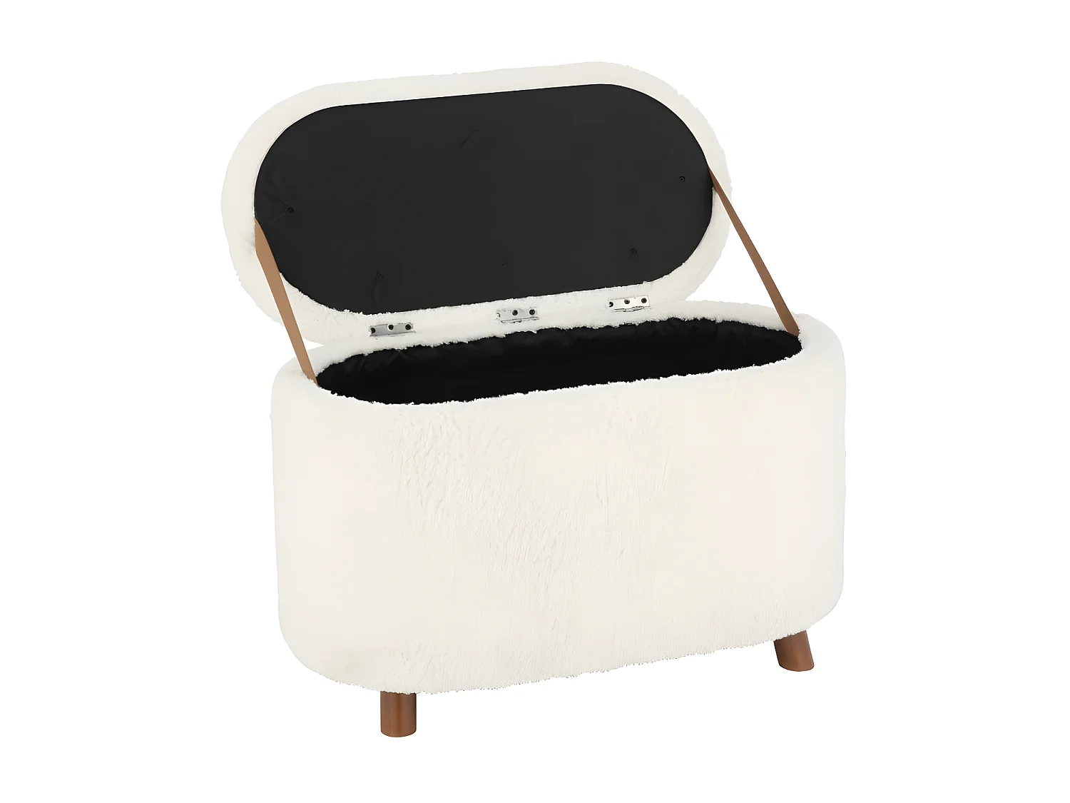 Pouf & Coffre de Rangement "Teddy" 80cm Blanc
