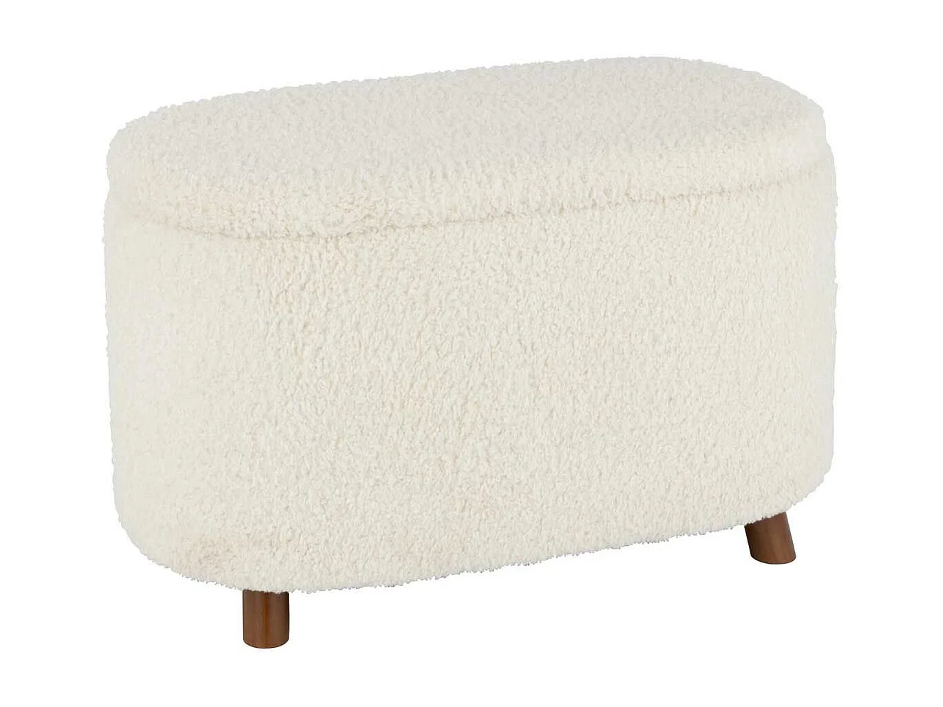 Pouf & Coffre de Rangement "Teddy" 80cm Blanc