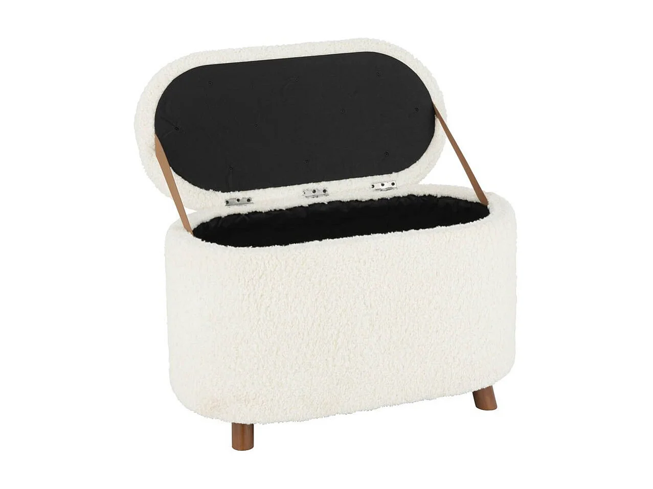 Pouf & Coffre de Rangement "Teddy" 80cm Blanc