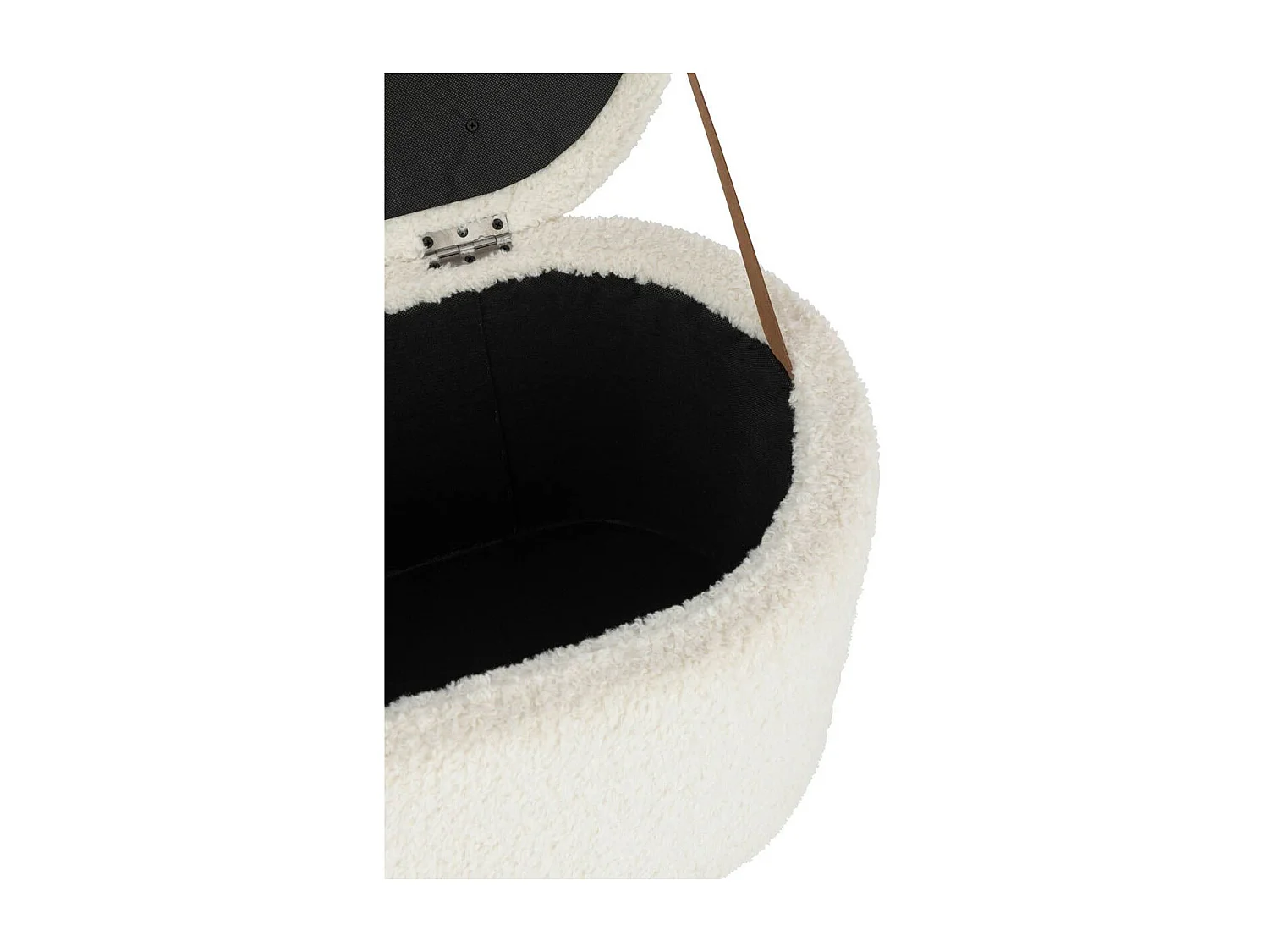 Pouf & Coffre de Rangement "Teddy" 80cm Blanc