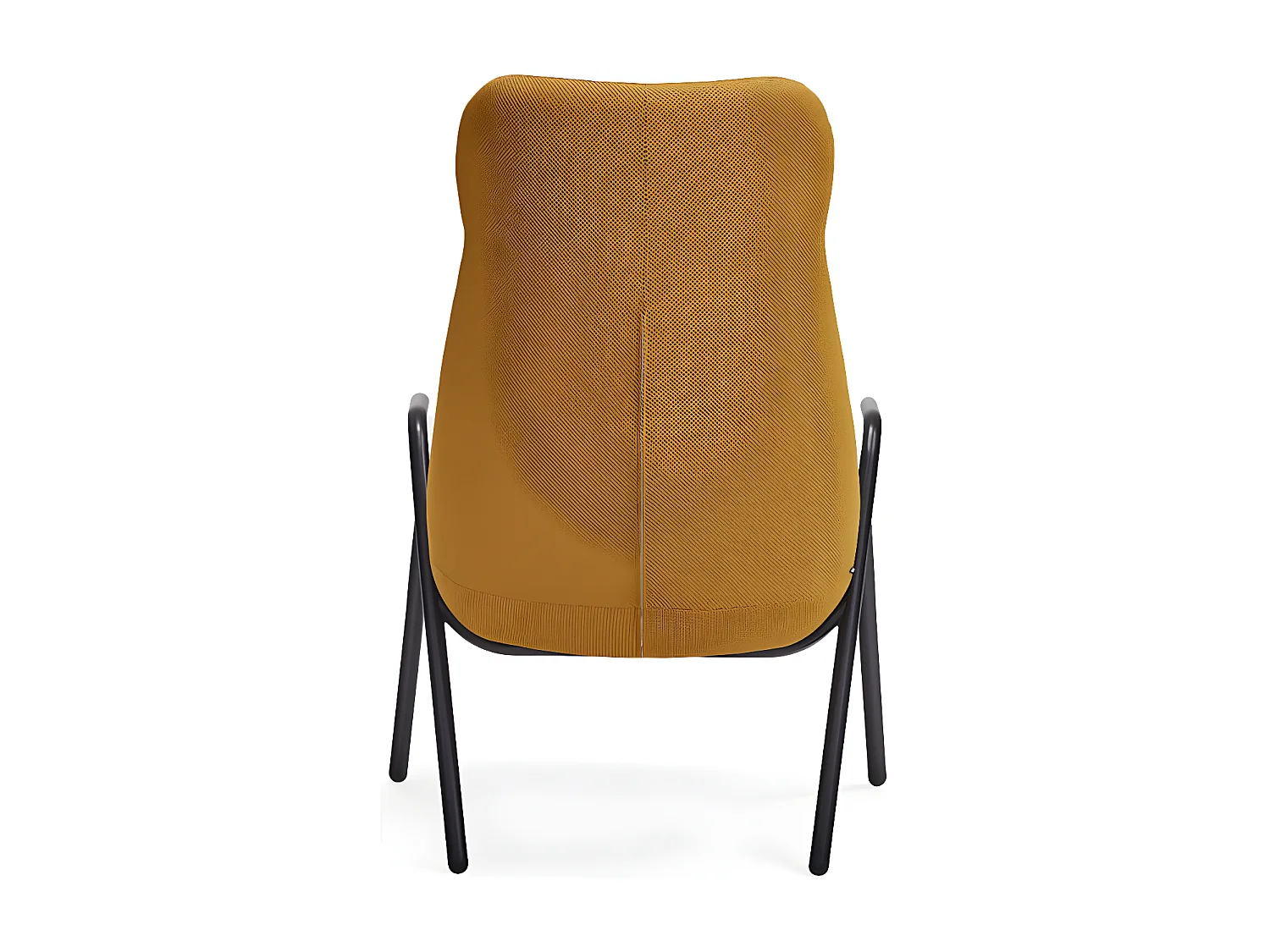 Fauteuil haut dossier pieds métal en tissu DINS