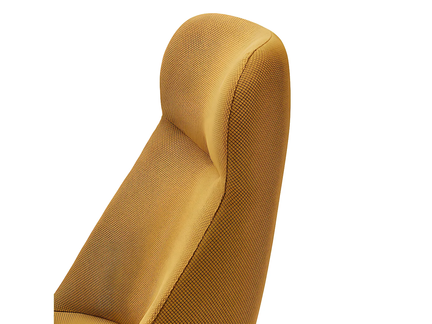 Fauteuil haut dossier pieds métal en tissu DINS