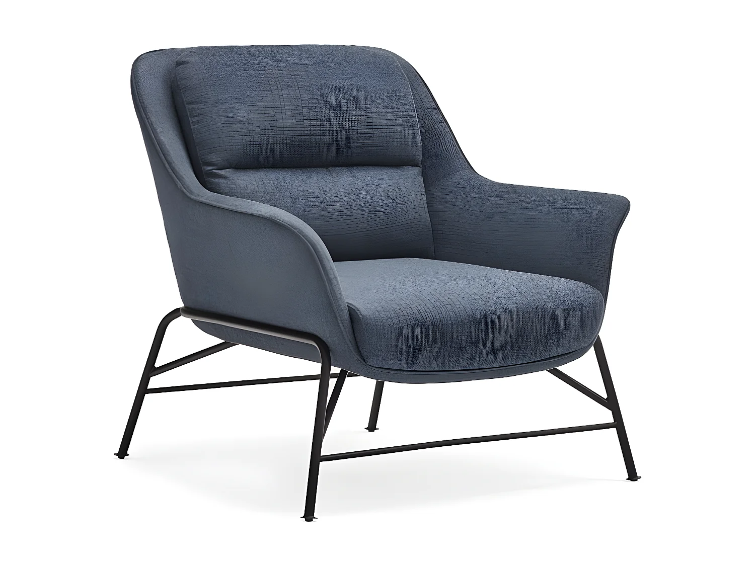 Fauteuil design en tissu pieds métal SADIRA