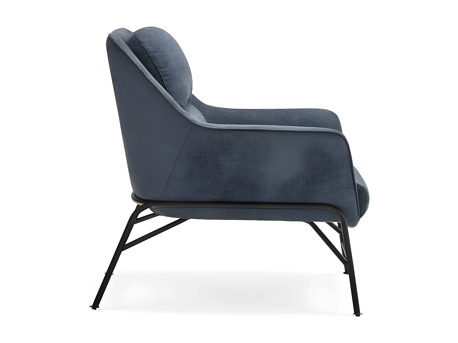 Fauteuil design en tissu pieds métal SADIRA