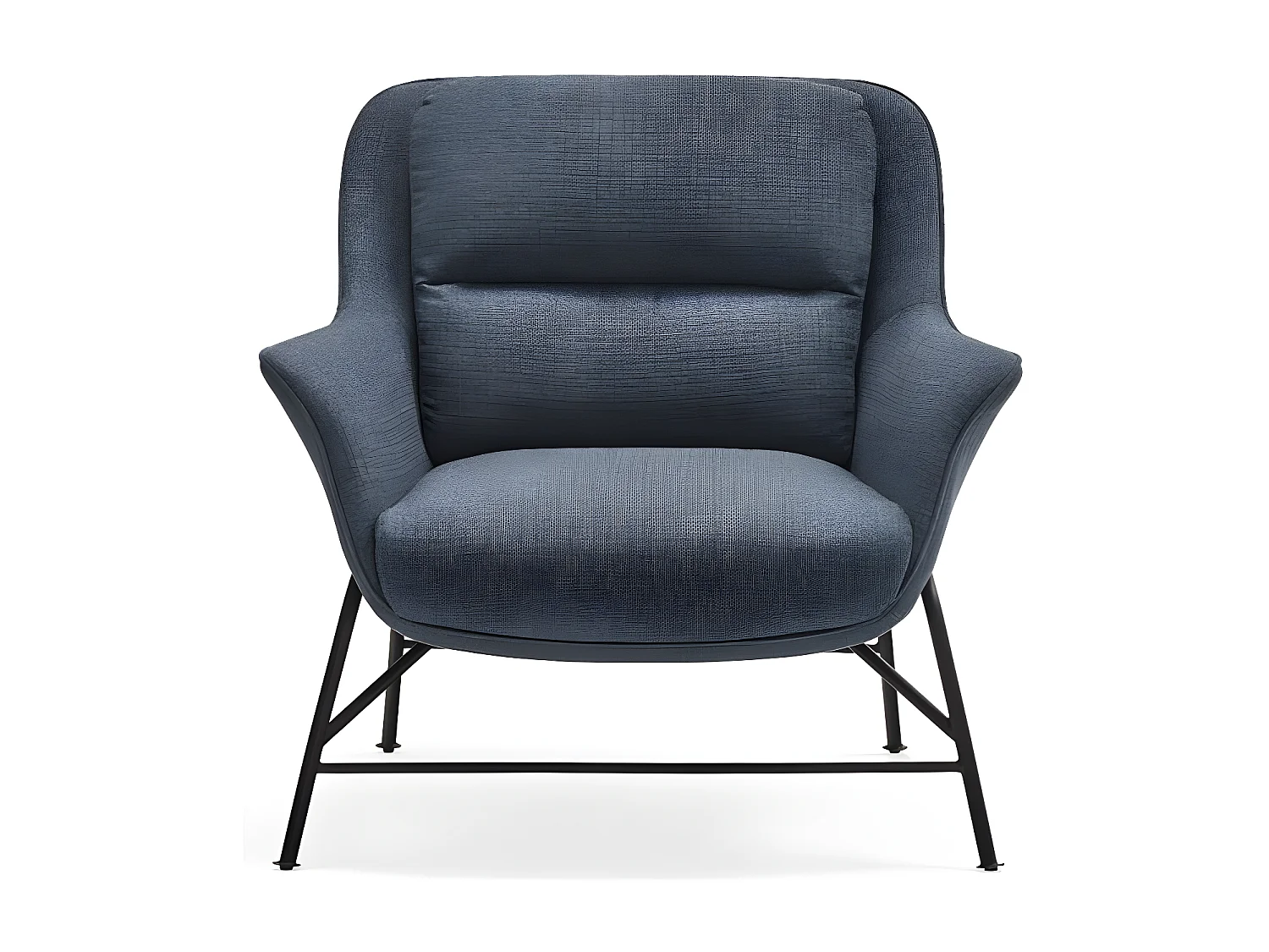 Fauteuil design en tissu pieds métal SADIRA