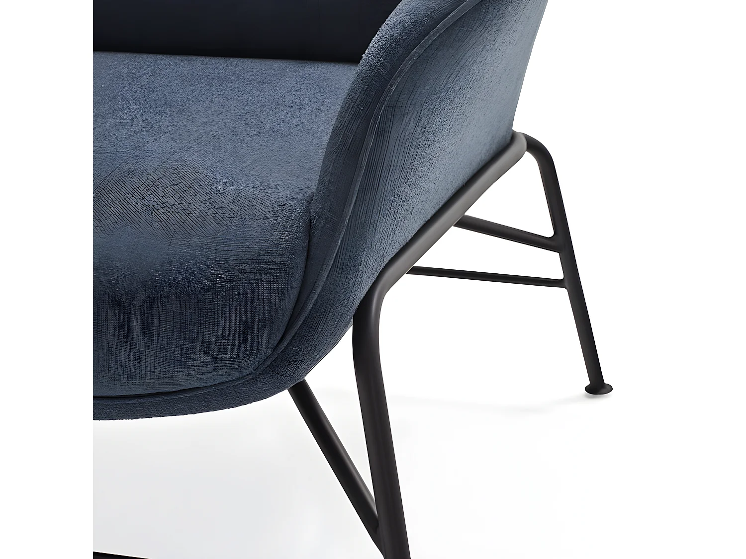 Fauteuil design en tissu pieds métal SADIRA