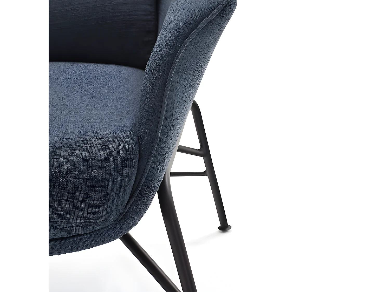 Fauteuil design en tissu pieds métal SADIRA