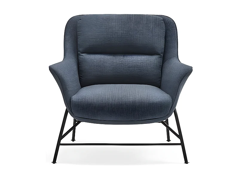 Fauteuil design en tissu pieds métal SADIRA