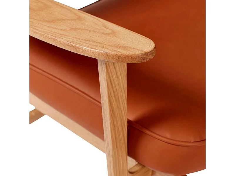 Fauteuil style rétro en simili marron JAKAIO