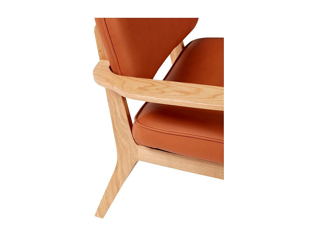 Fauteuil style rétro en simili marron JAKAIO