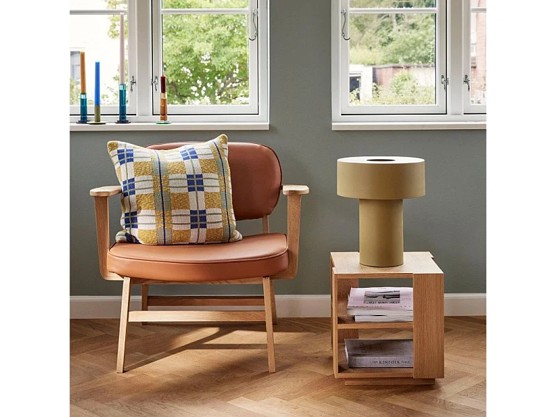 Fauteuil style rétro en simili marron JAKAIO