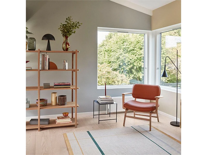 Fauteuil style rétro en simili marron JAKAIO