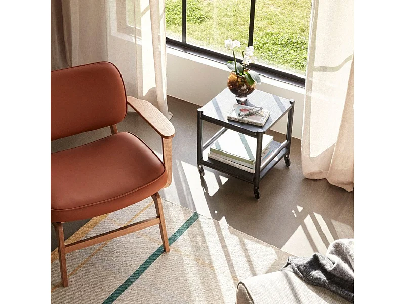 Fauteuil style rétro en simili marron JAKAIO