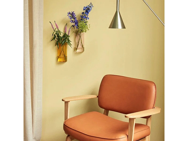 Fauteuil style rétro en simili marron JAKAIO