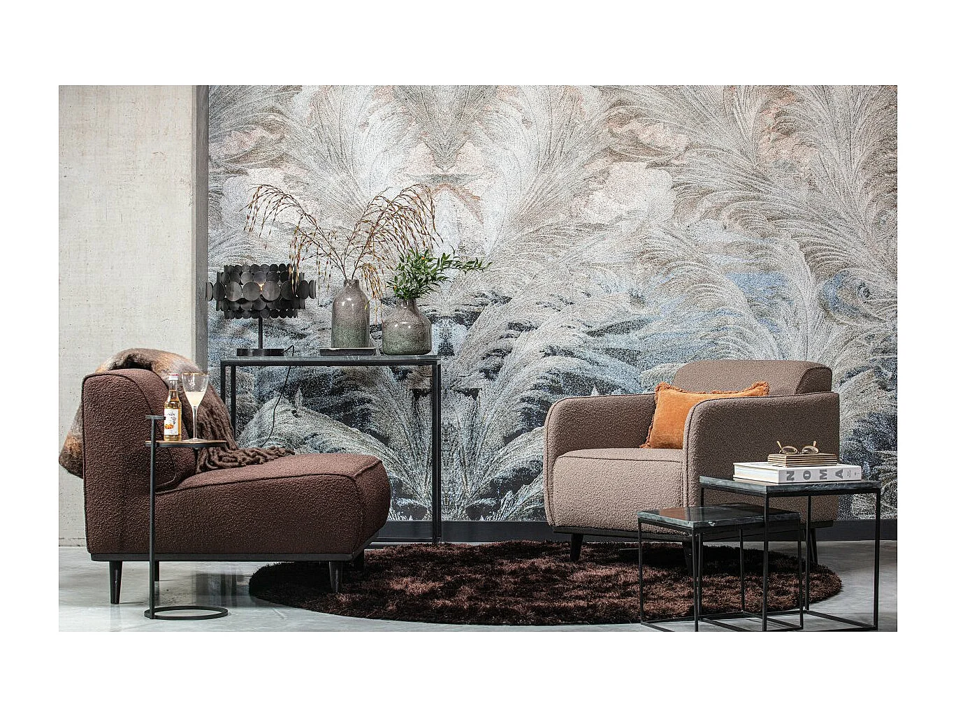 Petit fauteuil douillet en tissu bouclé STATEMENT