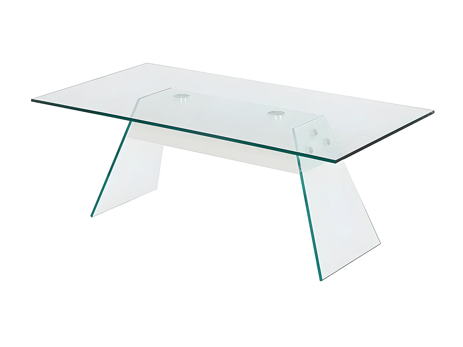 Mesa de Centro de Cristal Templado Rectangular, Blanco 110x55 cm