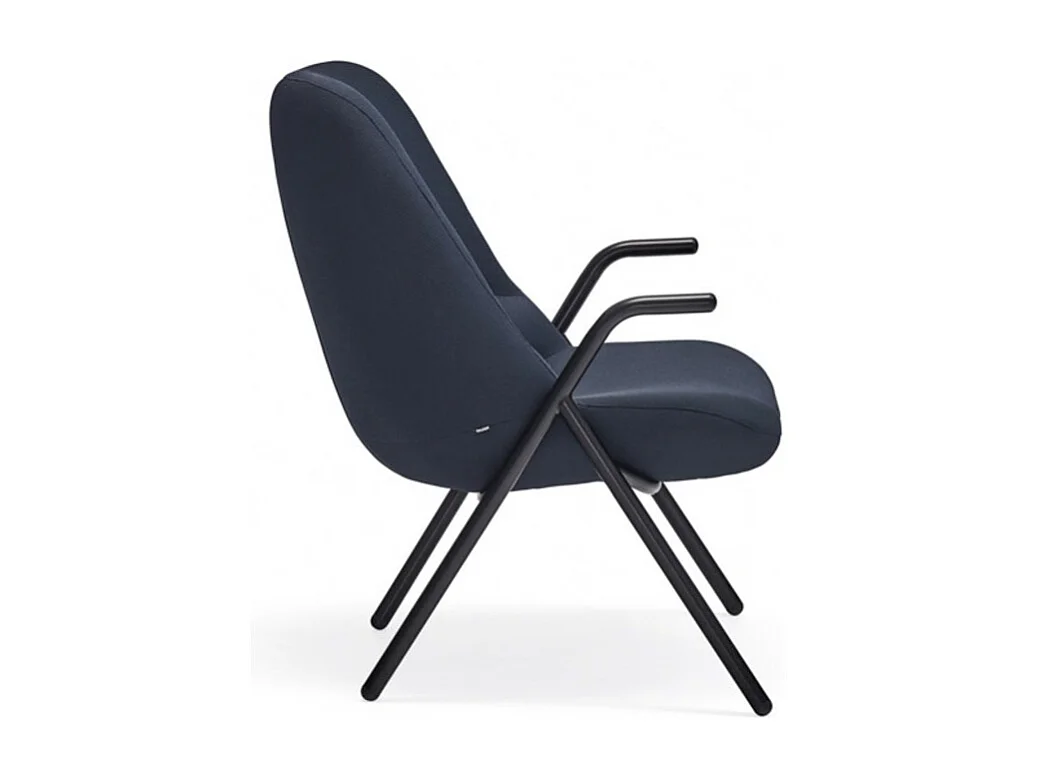 Fauteuil en tissu avec accoudoirs en métal DINS