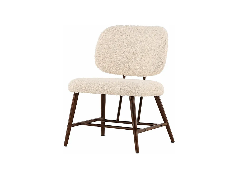 Fauteuil Design Bouclette "Midland" 84cm Blanc