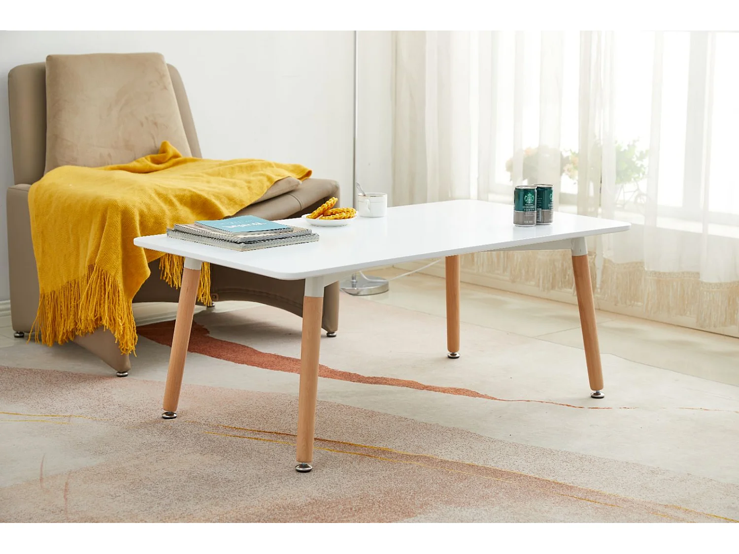 Mesa de Centro Nordica, Branco 110x60cm