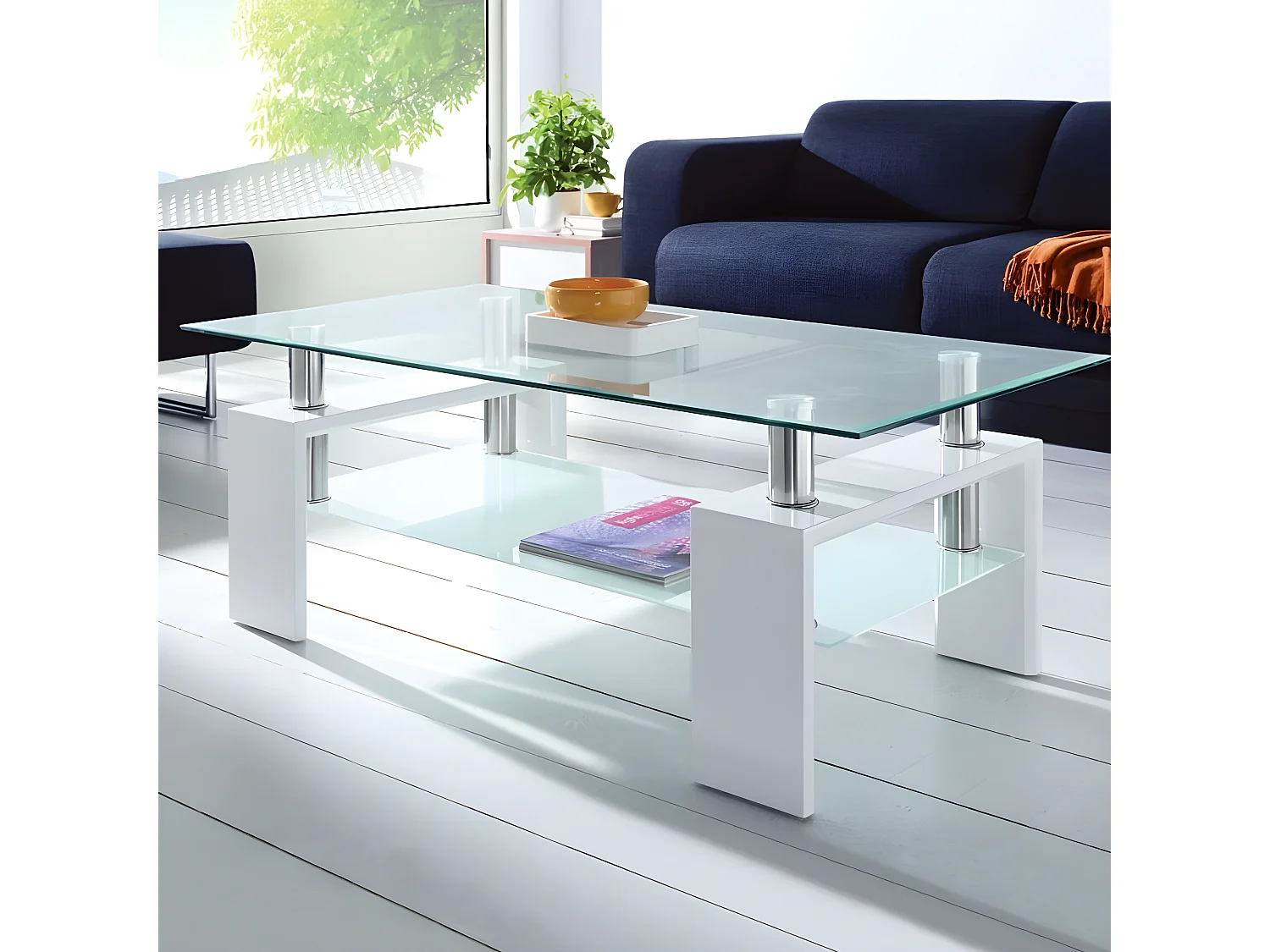 Mesa de Centro de Cristal Templado Missouri