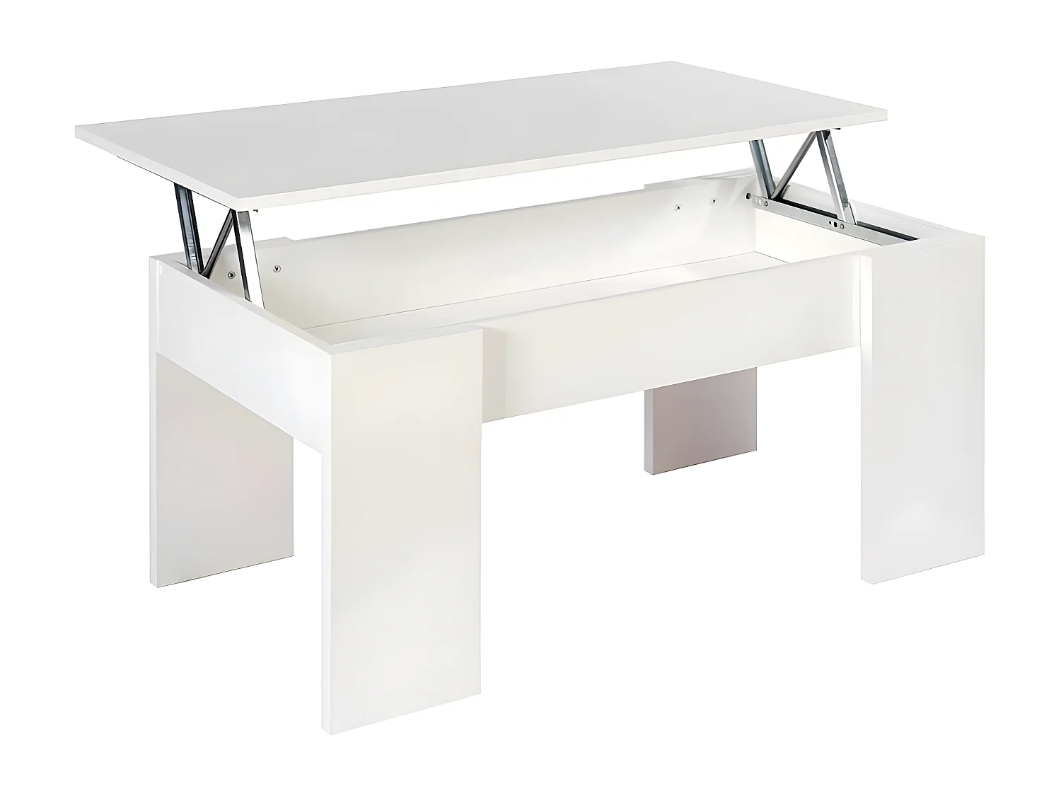 Mesa de Centro Elevable Elise, Blanco y Cambria 90x50 cm