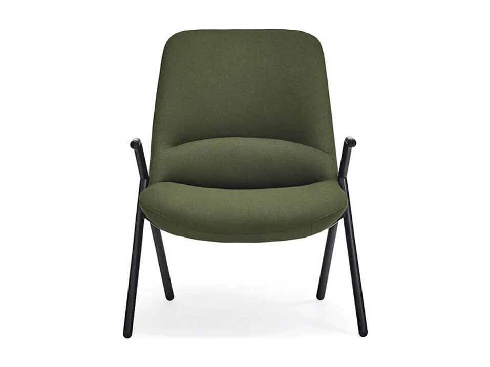 Fauteuil en tissu avec accoudoirs en métal DINS