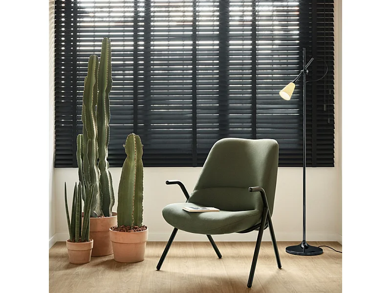 Fauteuil en tissu avec accoudoirs en métal DINS