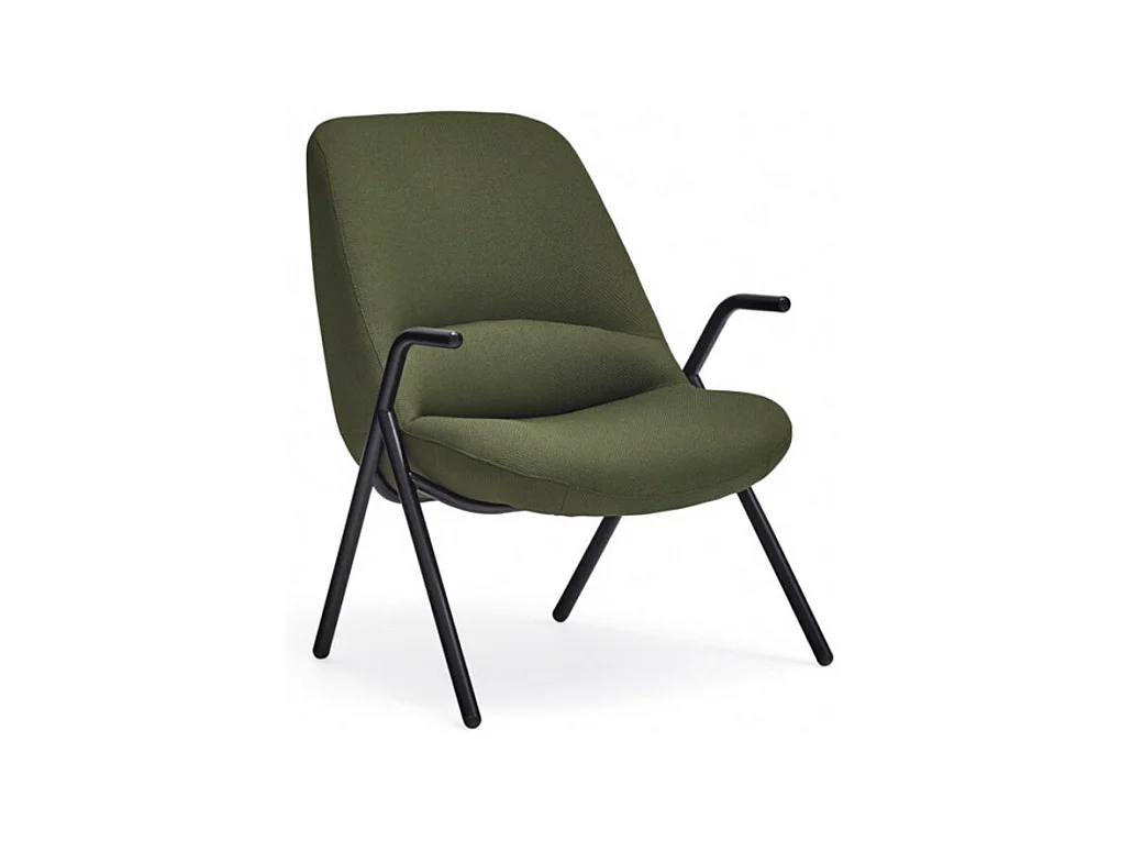 Fauteuil en tissu avec accoudoirs en métal DINS