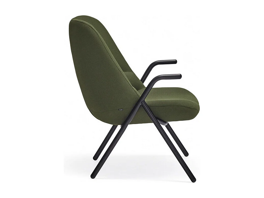 Fauteuil en tissu avec accoudoirs en métal DINS