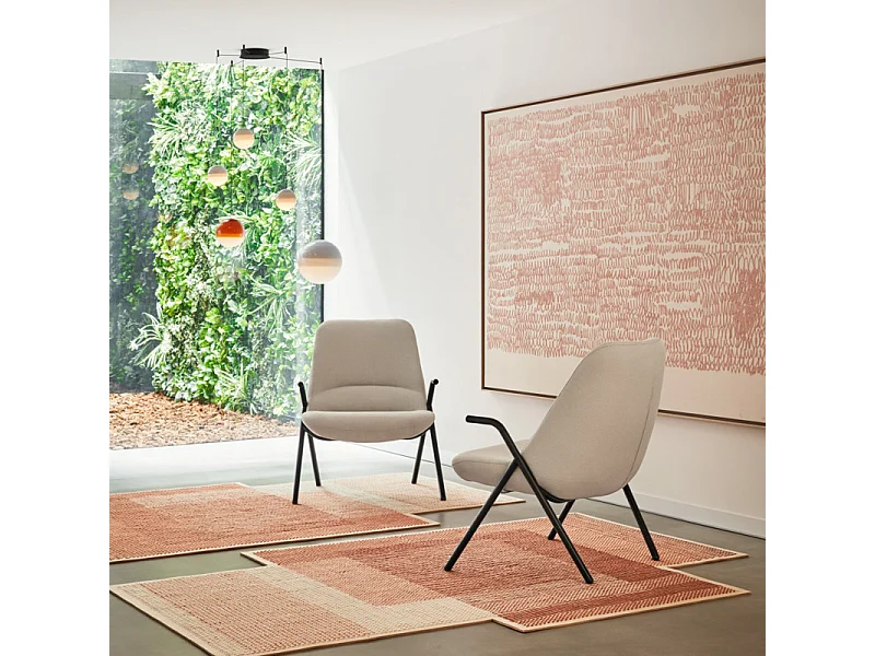 Fauteuil en tissu avec accoudoirs en métal DINS