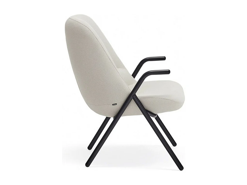 Fauteuil en tissu avec accoudoirs en métal DINS